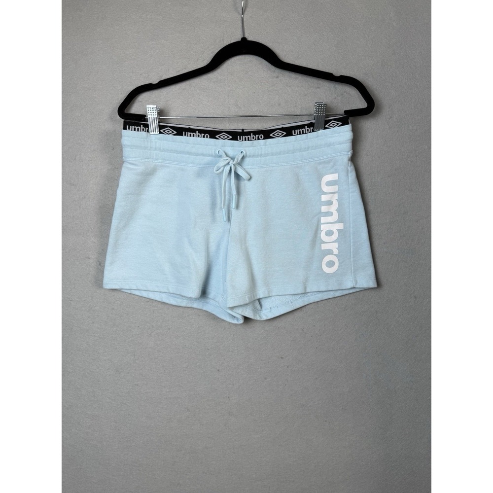 Umbro Sweat Shorts Womens M?(read) Light Blue Logo‎ Drawstring Athleisure Retro